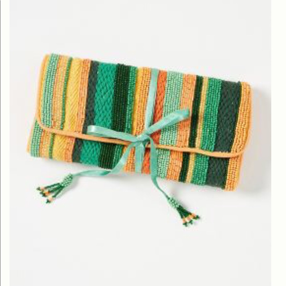 NWT Anthropologie beaded bag/wallet - green - Picture 1 of 4